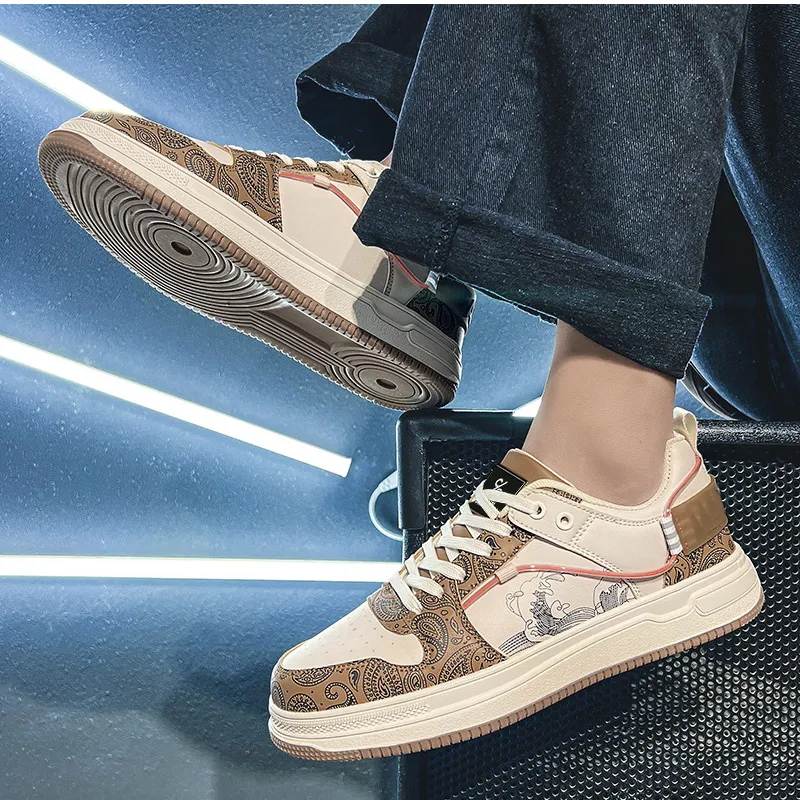 Colorful Creations Height Increasing Abrasion Resistant Breathable Slip Resistant Low Top Skateboard Shoes Men's Box-14