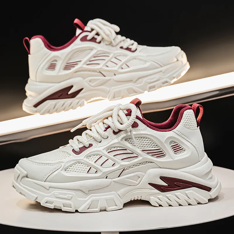Colorful Creations Slip Resistant, Breathable, Lightweight, Height Increasing Low Top Chunky Sneakers Men's Box-3