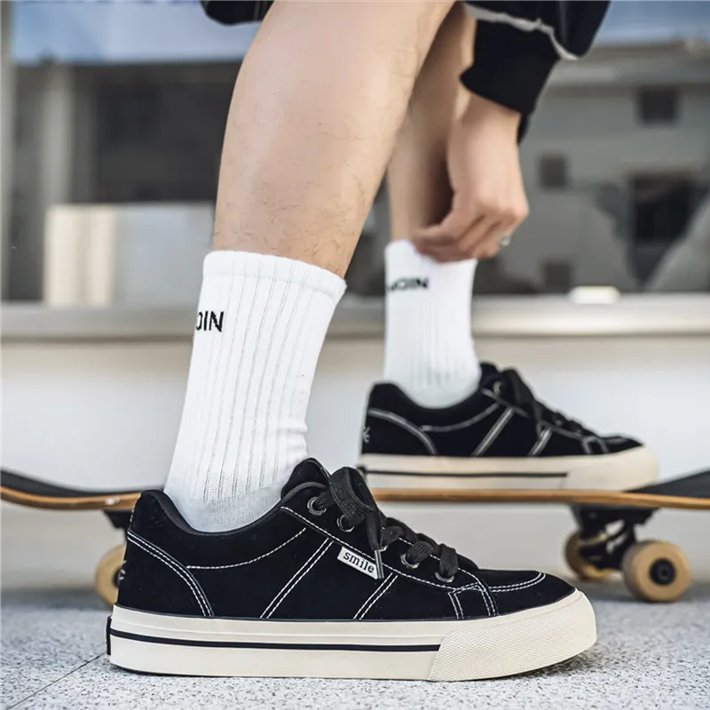 Colorful Creations Skateboard Shoes Men Low Top Black/Camel/Army Green-2
