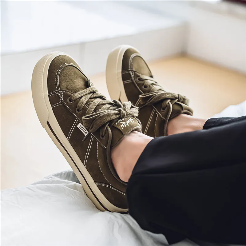 Colorful Creations Skateboard Shoes Men Low Top Black/Camel/Army Green-14
