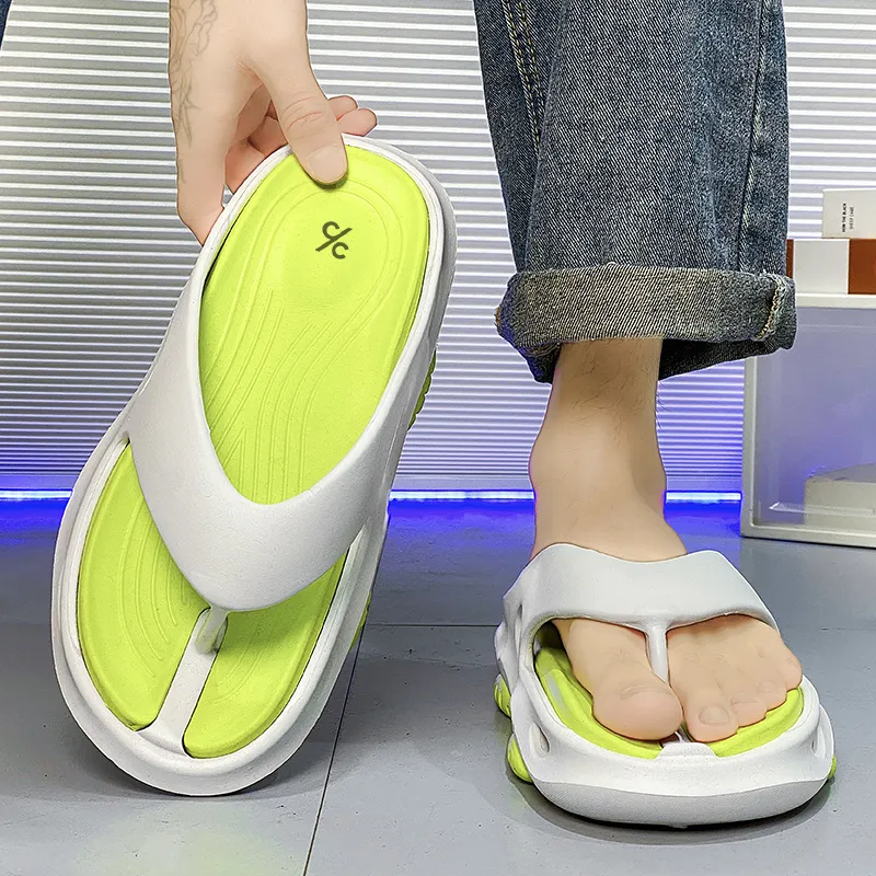 Colorful Creations EVA Cut Out Antibacterial Slip Resistant Abrasion Resistant Quiet Flip Flops Men's-7