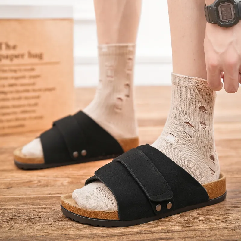 Colorful Creations Cork Sole Massage Slip Resistant Odor Resistant Quiet Slide Slippers Unisex-17