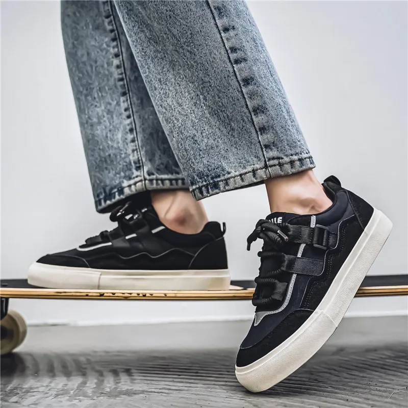 Colorful Creations Skateboard Shoes Men Low Top Black/Green/Camel-4