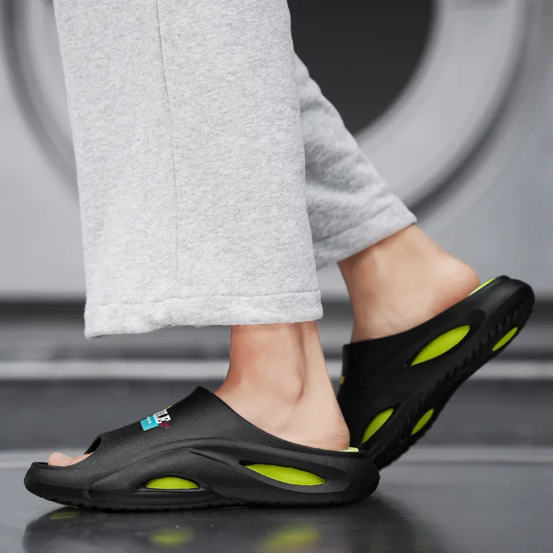 Colorful Creations EVA Slip Resistant Abrasion Resistant Quiet Slide Slippers Men's-10