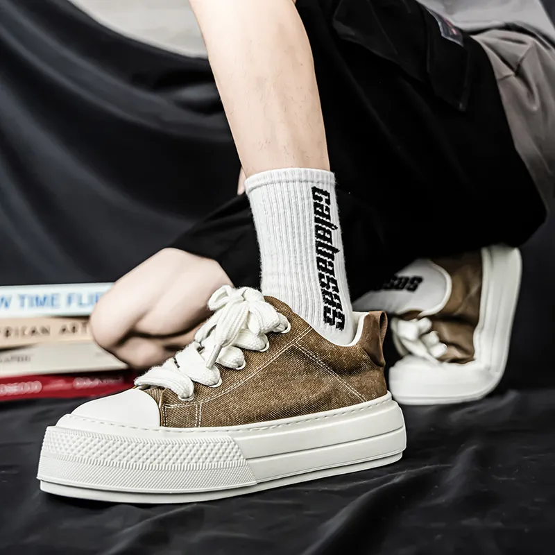 Colorful Creations Slip Resistant, Abrasion Resistant, Breathable, Height Increasing Low Top Canvas Shoes Men's Box-8