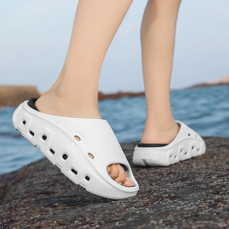 Colorful Creations EVA Cut Out Quiet Slip Resistant Odor Resistant Abrasion Resistant Massage Slide Slippers Unisex-9