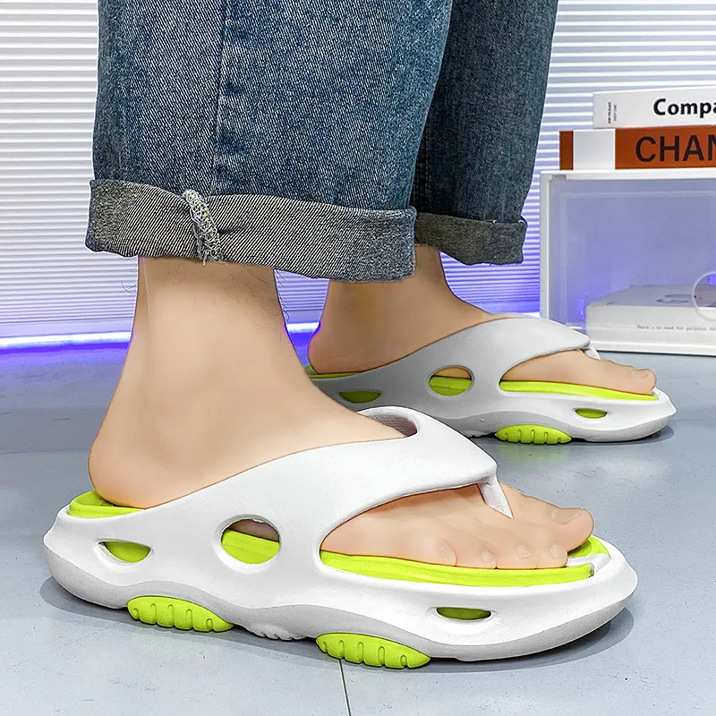 Colorful Creations EVA Cut Out Antibacterial Slip Resistant Abrasion Resistant Quiet Flip Flops Men's-8