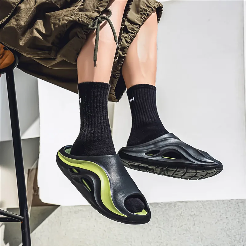 Colorful Creations EVA Slip Resistant Abrasion Resistant Quiet Slide Slippers Men's-11