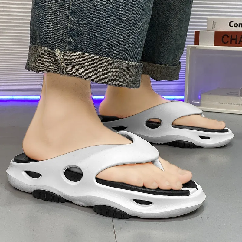 Colorful Creations EVA Cut Out Antibacterial Slip Resistant Abrasion Resistant Quiet Flip Flops Men's-3