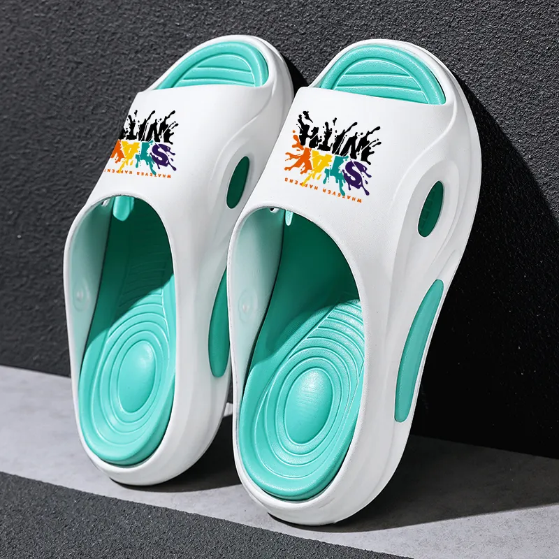 Colorful Creations EVA Cut Out Slip Resistant Abrasion Resistant Odor Resistant Quiet Slide Slippers Unisex-10