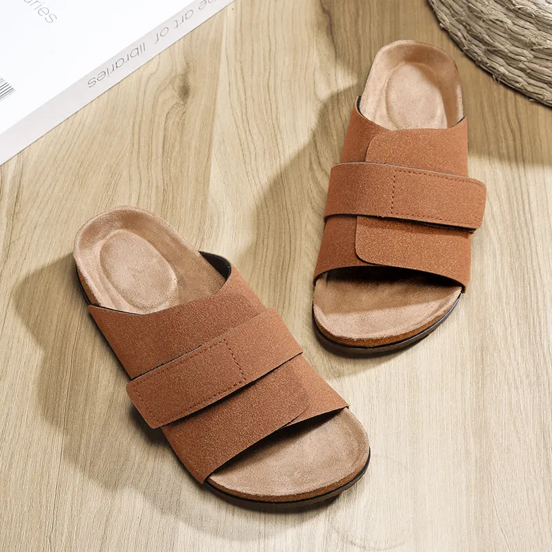 Colorful Creations Cork Sole Massage Slip Resistant Odor Resistant Quiet Slide Slippers Unisex-9