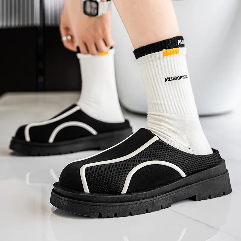Colorful Creations Stitching Quiet, Odor Resistant, Slip Resistant Closed Toe Slippers Men's Box-4