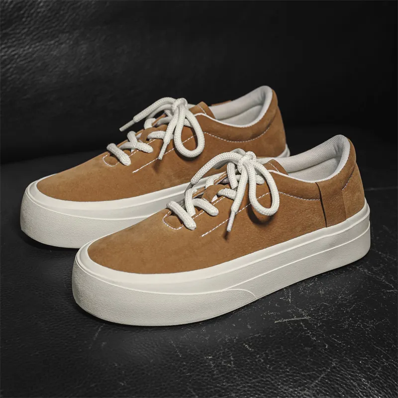 Colorful Creations Skateboard Shoes Men Low Top Black/Camel-2