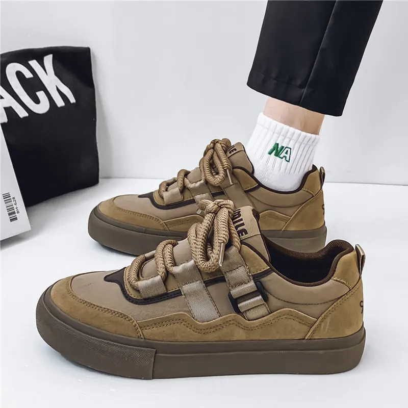Colorful Creations Skateboard Shoes Men Low Top Black/Green/Camel-12