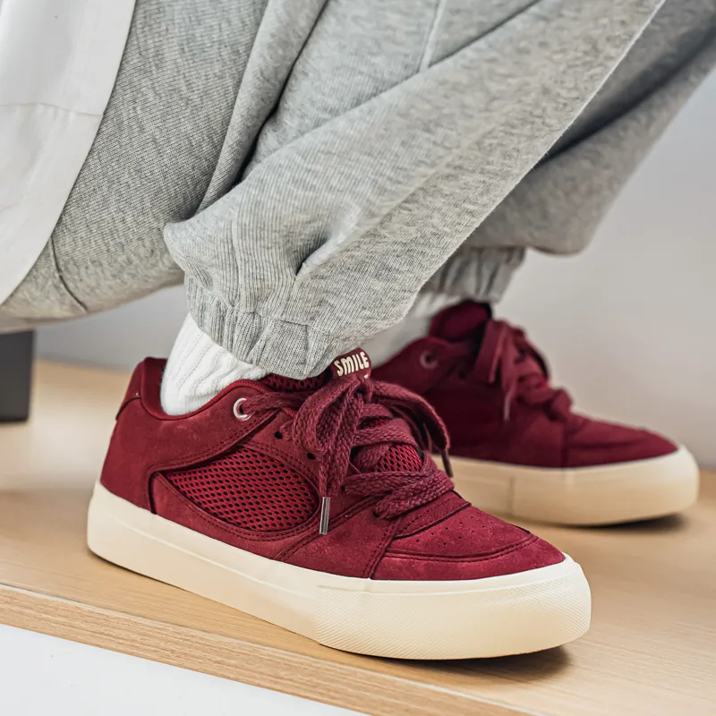 Colorful Creations Skateboard Shoes Men Low Top Burgundy/Black Blue-4