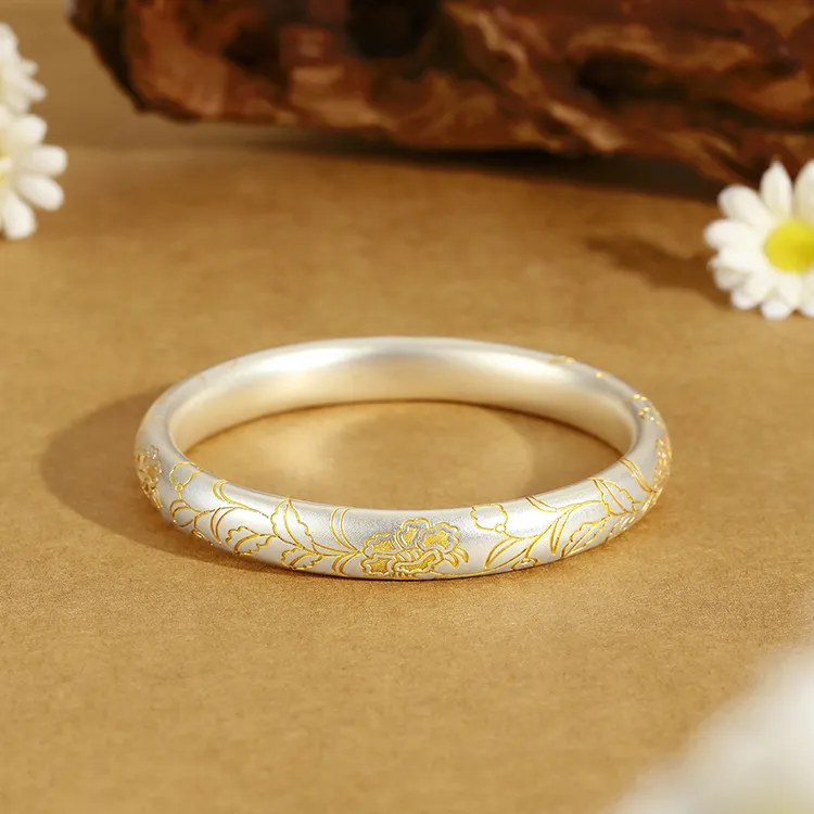 Furunlai 999 Fine Silver Bangles Unisex-1