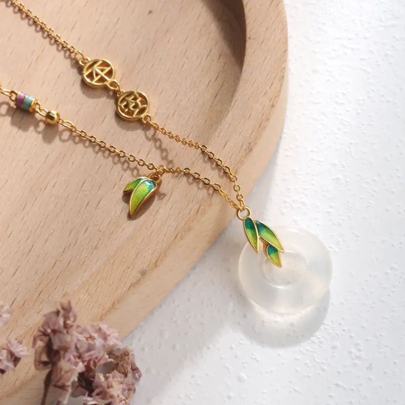 Furunlai Chalcedony Necklaces Unisex-1
