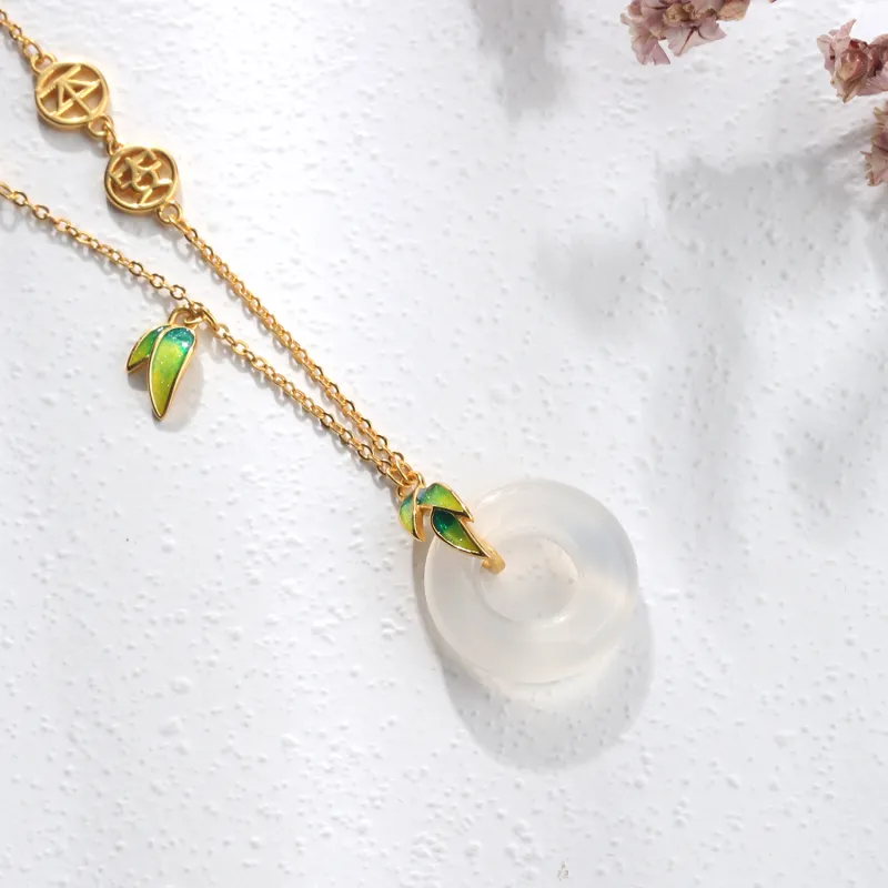 Furunlai Chalcedony Necklaces Unisex-2
