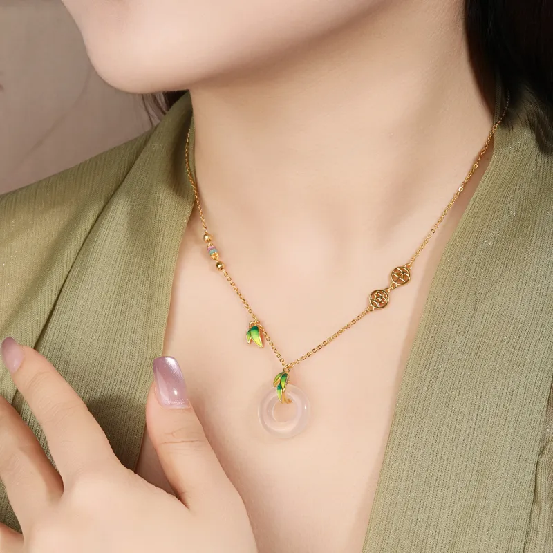 Furunlai Chalcedony Necklaces Unisex-4