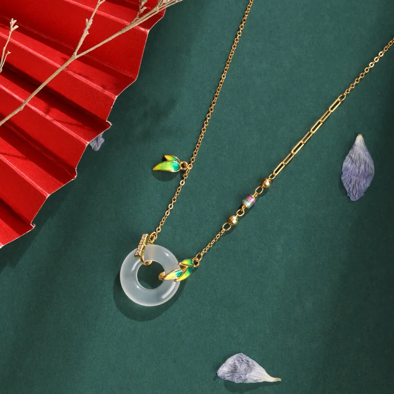 Furunlai Chalcedony Necklaces Unisex-7