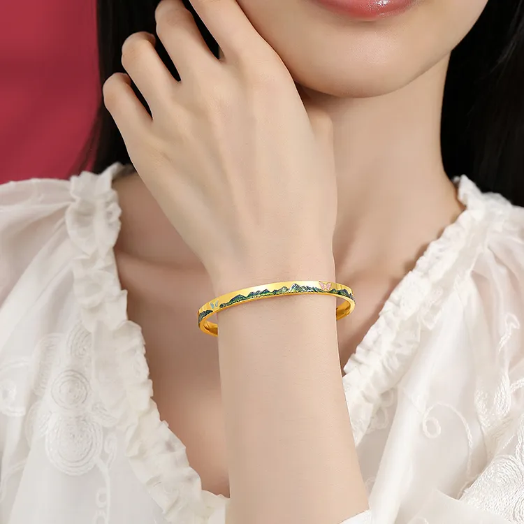 Furunlai 999 Fine Silver Bangles Unisex-4