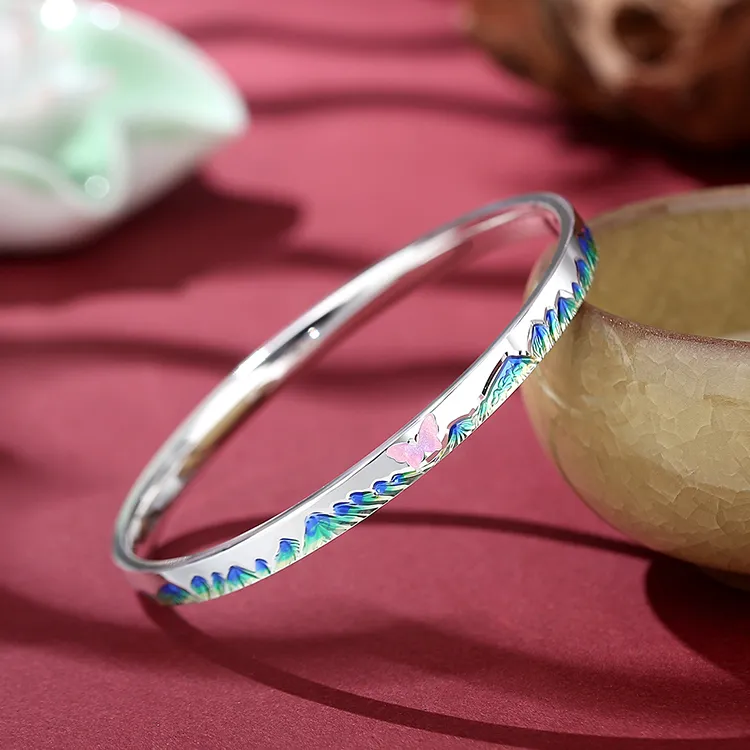 Furunlai 999 Fine Silver Bangles Unisex-2