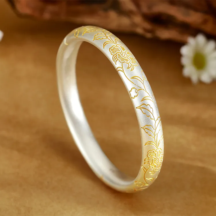 Furunlai 999 Fine Silver Bangles Unisex-3