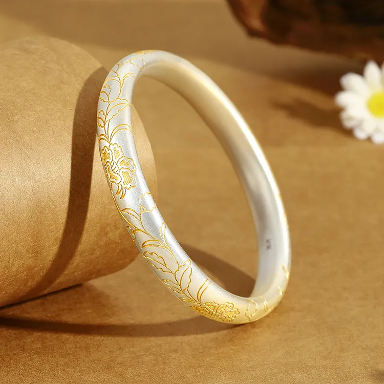 Furunlai 999 Fine Silver Bangles Unisex-2