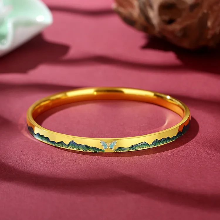Furunlai 999 Fine Silver Bangles Unisex-1