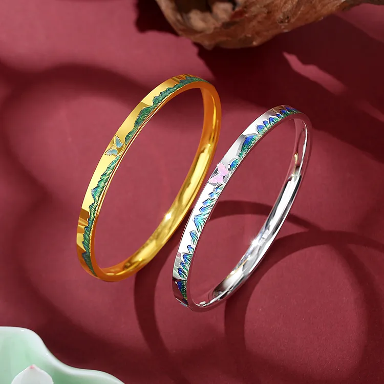 Furunlai 999 Fine Silver Bangles Unisex-3