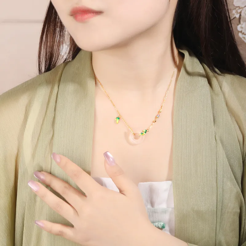 Furunlai Chalcedony Necklaces Unisex-9