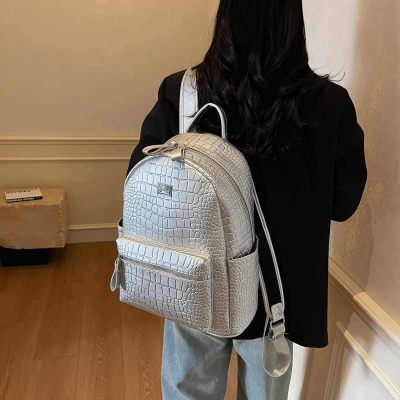 Yalu PU Backpack Trumpets Women's Ecru/Silver/Gray/Black/Khaki/Brown/Coffee-6