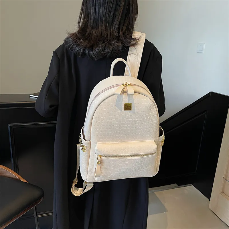 Yalu PU Backpack Regular Women's Gray/Black/Khaki/White/Coffee-14