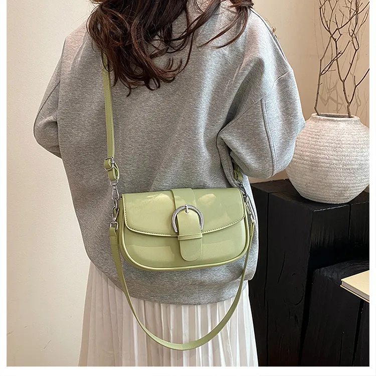Yalu PU Shoulder Bag Women's White/Black/Khaki/Green/Pink/Brown-17