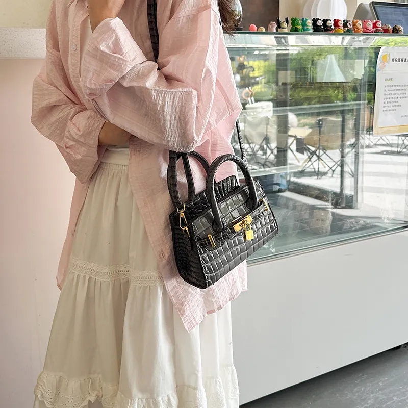 Yalu PU One Shoulder Handbag Women's White/Gray/Black/Khaki/Brown/Pink-7