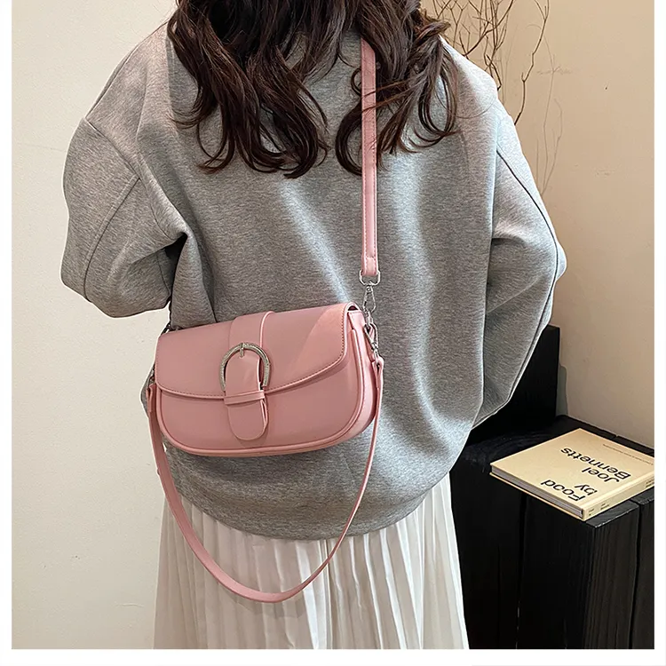 Yalu PU Shoulder Bag Women's White/Black/Khaki/Green/Pink/Brown-22