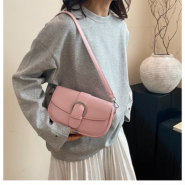 Yalu PU Shoulder Bag Women's White/Black/Khaki/Green/Pink/Brown-24