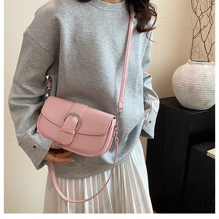 Yalu PU Shoulder Bag Women's White/Black/Khaki/Green/Pink/Brown-23