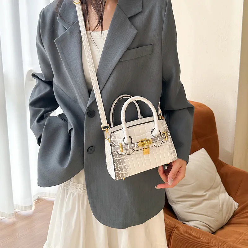 Yalu PU One Shoulder Handbag Women's White/Gray/Black/Khaki/Brown/Pink-2