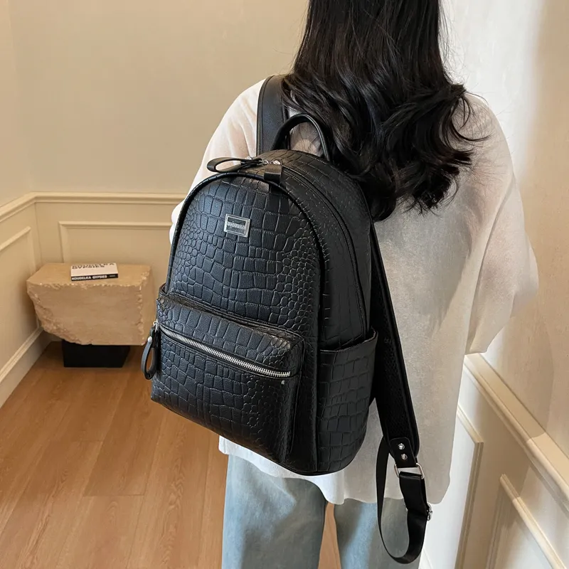 Yalu PU Backpack Trumpets Women's Ecru/Silver/Gray/Black/Khaki/Brown/Coffee-15