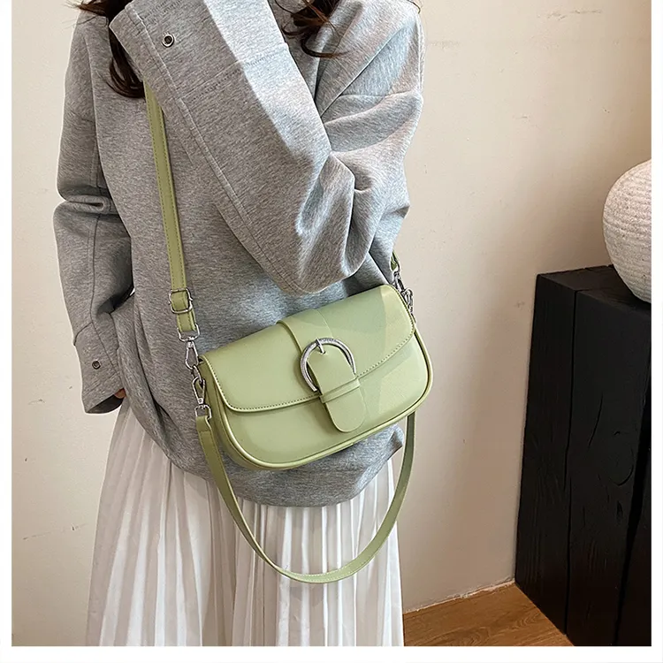 Yalu PU Shoulder Bag Women's White/Black/Khaki/Green/Pink/Brown-14