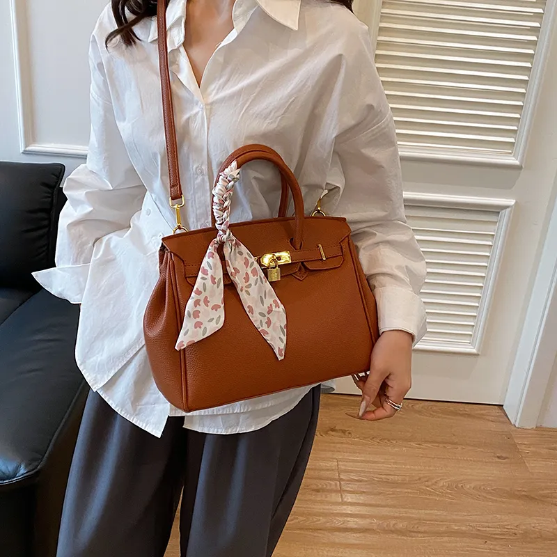 Yalu PU Crossbody One Shoulder Handbag Women's White/Black/Gray/Pink/Brown-16
