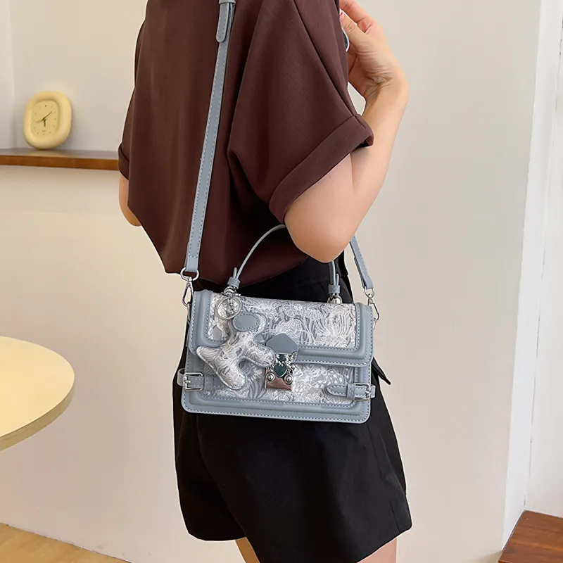 Yalu PU One Shoulder Handbag Women's Light Blue-1