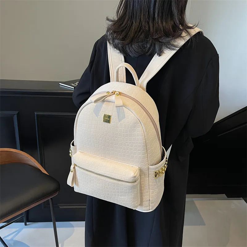 Yalu PU Backpack Regular Women's Gray/Black/Khaki/White/Coffee-15