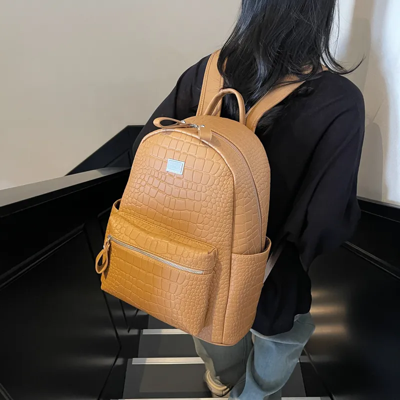 Yalu PU Backpack Trumpets Women's Ecru/Silver/Gray/Black/Khaki/Brown/Coffee-19
