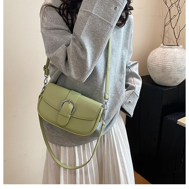 Yalu PU Shoulder Bag Women's White/Black/Khaki/Green/Pink/Brown-16