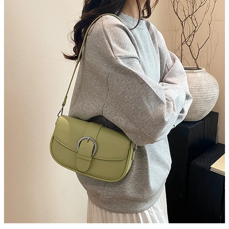 Yalu PU Shoulder Bag Women's White/Black/Khaki/Green/Pink/Brown-18