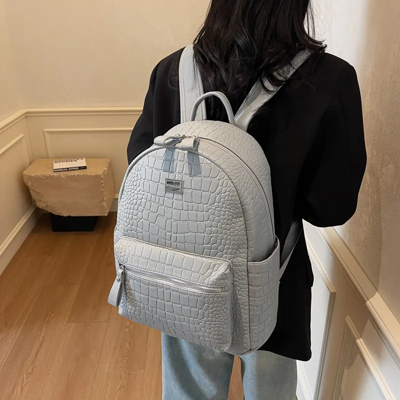 Yalu PU Backpack Trumpets Women's Ecru/Silver/Gray/Black/Khaki/Brown/Coffee-10