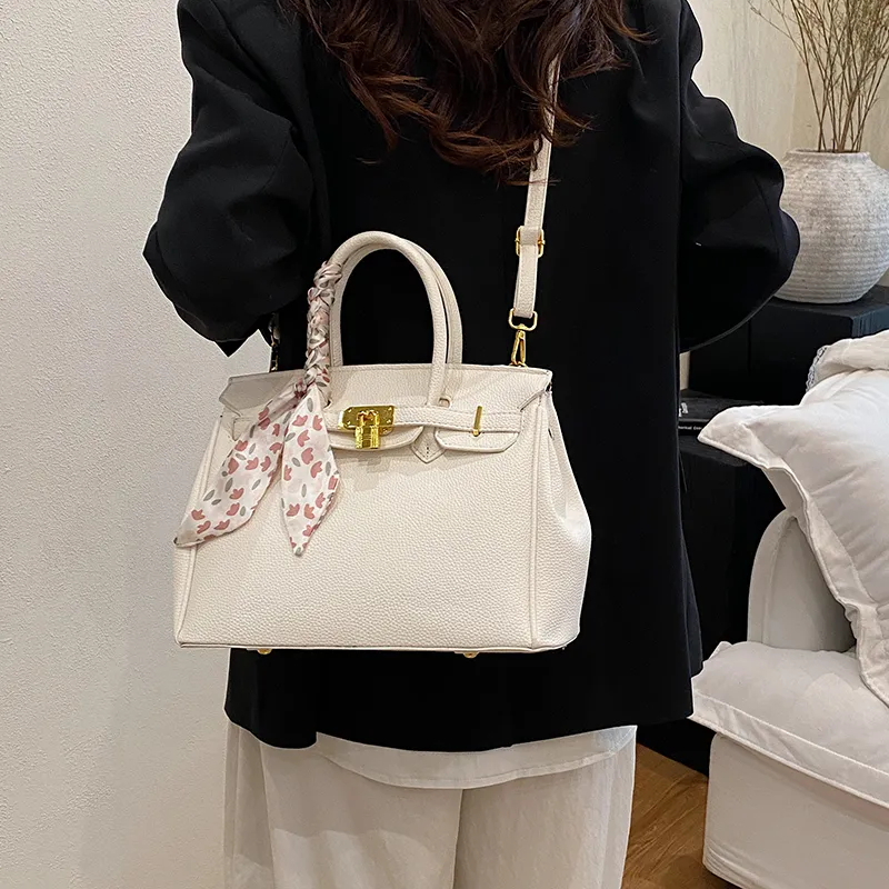 Yalu PU Crossbody One Shoulder Handbag Women's White/Black/Gray/Pink/Brown-3