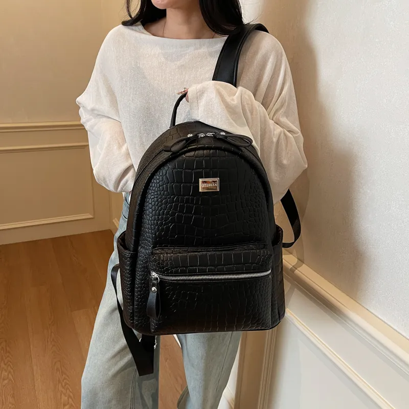 Yalu PU Backpack Trumpets Women's Ecru/Silver/Gray/Black/Khaki/Brown/Coffee-13